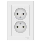 Розетка двойная SE ATLASDESIGN, 16 А, 250 В, встраиваемая, без з/к, IP20, белая, ATN000120 - Фото 1
