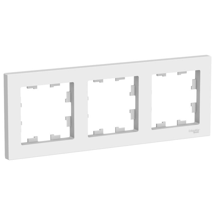 Рамка SE AtlasDesign, 3 поста, универсальная, белая, ATN000103 - Фото 1