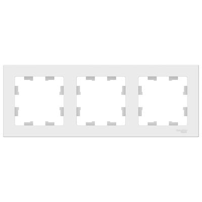 Рамка SE AtlasDesign, 3 поста, универсальная, белая, ATN000103