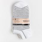 Набор носков женских (3 пары) MINAKU цвет белый/серый меланж, размер 38-39 (25 см) - Фото 2