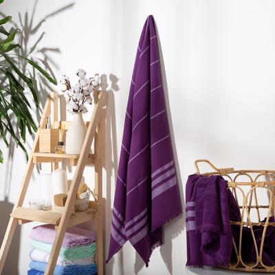 Полотенце махровое двухстороннее «Этель. Уют», 90×170 см, хлопок 100%, фиолетовые