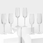 Набор стеклянных бокалов для шампанского «Аллегресс», 175 мл, 6 шт - фото 4328852