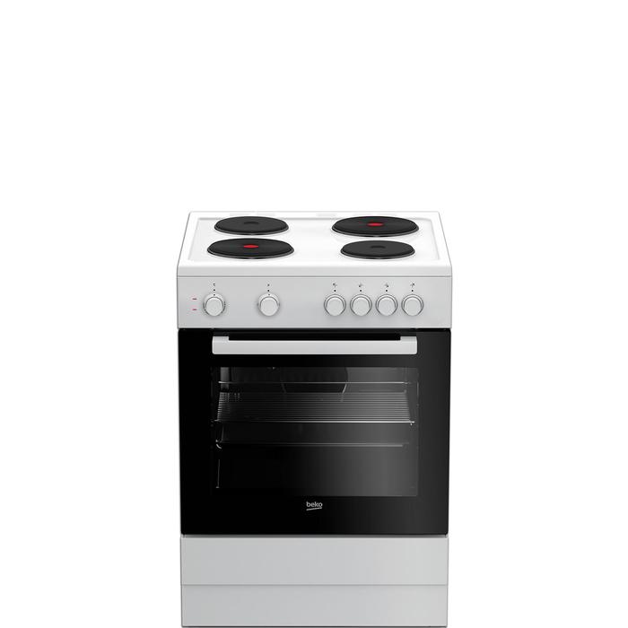 Плита Beko FFSS66000W, электрическая, 4 конфорки, 71 л, белая - Фото 1