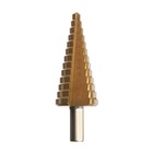 Сверло ступенчатое ТУНДРА, HSS, TiN, трехгранный хвостовик, 6 - 30 мм - Фото 3