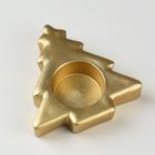 Подсвечник на 1 свечу «Ёлочка», 2.5×9 см, золотой - Фото 2