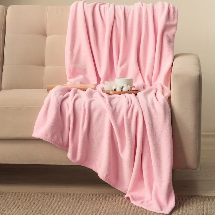 Плед «Этель», 150×200 см, корал-флис, розовый - Фото 1