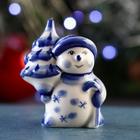 Сувенир "Снеговик", 5х3х7 см, гжель - фото 318561339