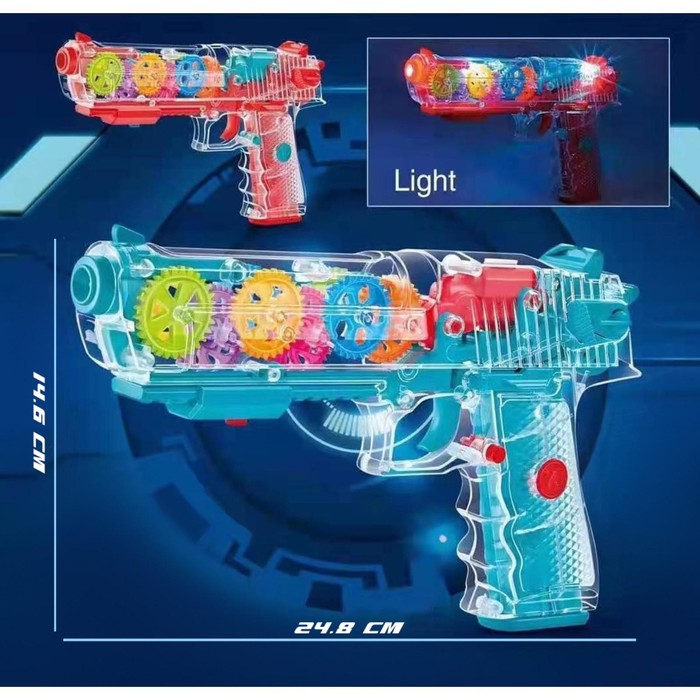 Пистолет «Техно», с вращающимися шестеренками, свет, звук - фото 1908721702