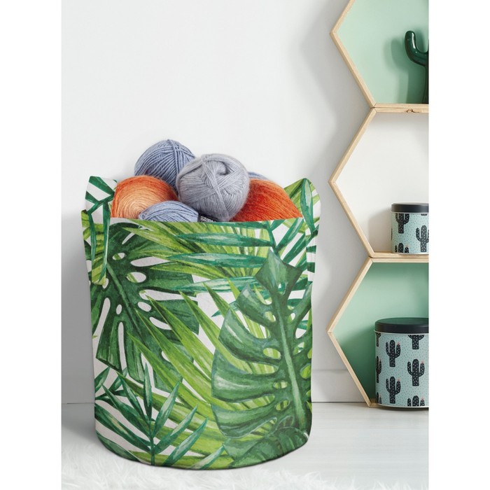 Текстильный мешок «Тропические листья», для хранения вещей и игрушек, размер 30х30 см, 18.9 л - Фото 1