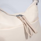 Сумка-мешок, отдел на молнии, 3 наружных кармана, длинный ремень, цвет бежевый - фото 21304619