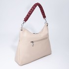 Сумка-мешок, отдел на молнии, 3 наружных кармана, длинный ремень, цвет бежевый/бордовый - фото 21304631