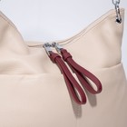 Сумка-мешок, отдел на молнии, 3 наружных кармана, длинный ремень, цвет бежевый/бордовый - фото 21304633