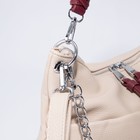 Сумка-мешок, отдел на молнии, 3 наружных кармана, длинный ремень, цвет бежевый/бордовый - фото 21304634