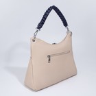 Сумка-мешок, отдел на молнии, 3 наружных кармана, длинный ремень, цвет бежевый/синий - фото 21304638