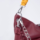 Сумка-мешок, отдел на молнии, 3 наружных кармана, длинный ремень, цвет бордовый/жёлтый - фото 21304648