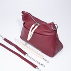 Сумка-мешок, отдел на молнии, 3 наружных кармана, длинный ремень, цвет бордовый - фото 21304656