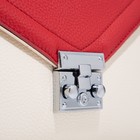 Сумка-мессенджер на клапане, цвет бежевый/красный - фото 21304719