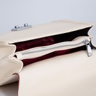 Сумка-мессенджер на клапане, цвет бежевый/красный - фото 21304722