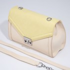 Сумка-мессенджер на клапане, цвет бежевый/жёлтый - фото 21304725