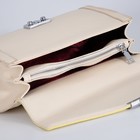 Сумка-мессенджер на клапане, цвет бежевый/жёлтый - фото 21304729