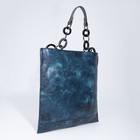 Сумка-тоут на молнии, наружный карман, длинный ремень, цвет синий - фото 21304833