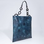 Сумка-тоут на молнии, наружный карман, длинный ремень, цвет синий - фото 21304834