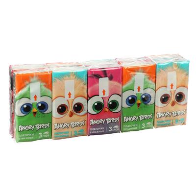Бумажные платки Angry Birds, 3 слоя, 10 шт.