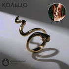 Кольцо «Змея» гладкая, цвет золото, безразмерное - фото 9309608