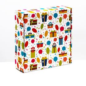 Подарочная коробка "Подарки", 28,5 х 9,5 х 29,5 см