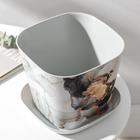 Горшок с поддоном «Мрамор», 3.7 л, пластиковый, светло-серый - Фото 2