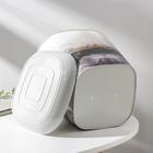 Горшок для цветов с поддоном «Мрамор», 5 л, пластиковый, светло-серый - Фото 3