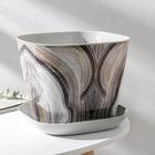 Горшок с поддоном «Мрамор», 7,3 л, светло-серый - Фото 1