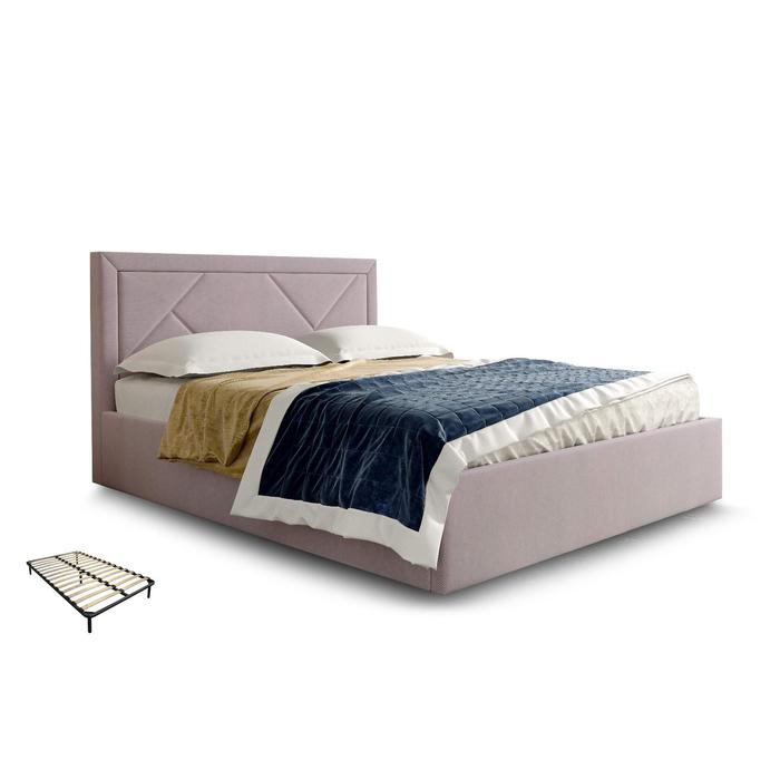 Кровать Сиеста с орт. Основанием 1400х2000 Розовый велюр - Фото 1