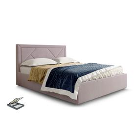 Кровать Сиеста с орт. Основанием и с ПМ 1400х2000 Розовый велюр
