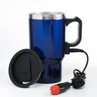 Термокружка Мастер К, 500 мл, автомобильная, 16×8.5 см, сохраняет тепло 4 ч, нержавеющая сталь, пластик, синяя - Фото 1