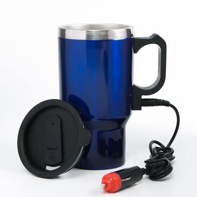 Термокружка Мастер К, 500 мл, автомобильная, 16×8.5 см, сохраняет тепло 4 ч, нержавеющая сталь, пластик, синяя