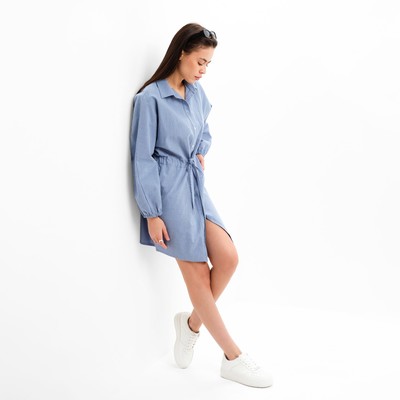 Платье мини женское с кулиской MIST, размер 40-42, синее