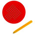 Планшет обучающий «Магнитное рисование», 120 отверстий, с креплением на обороте, цвет красный - Фото 2