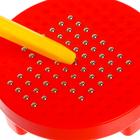 Планшет обучающий «Магнитное рисование», 120 отверстий, с креплением на обороте, цвет красный - Фото 3