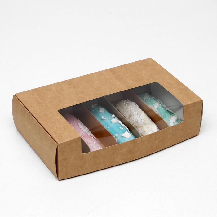 

Коробка складная под 5 эклеров, крафт, 25,2 х 15 х 7 см, набор 5 шт.