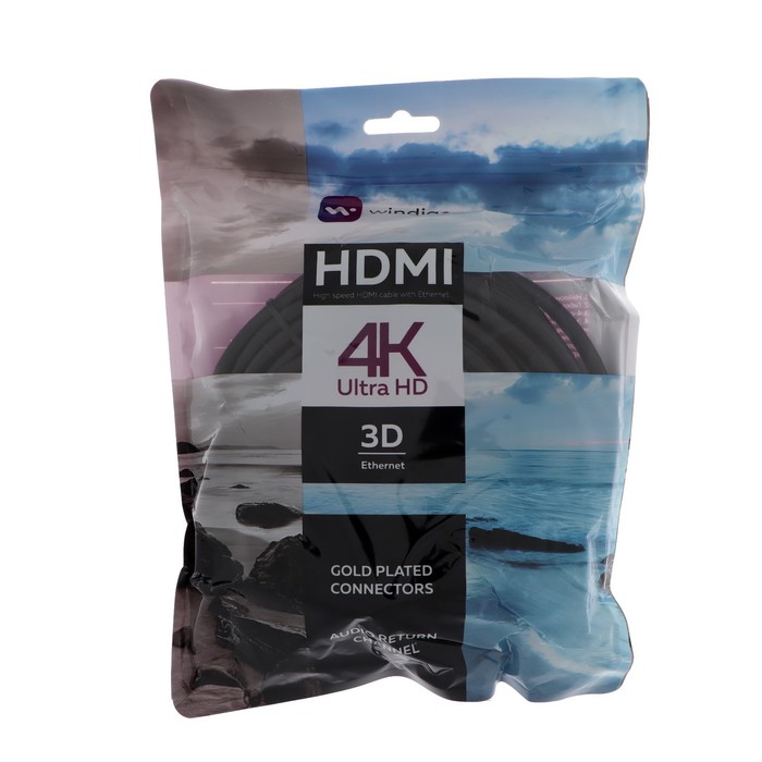 Кабель HDMI Windigo, HDMI(m)-HDMI(m), v 1.4, 7.5 м, позолоченные разъемы, 3D, 4K, черный - фото 51299891