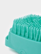 Щётка - мочалка силиконовая с ёмкостью для мыла Доляна, бирюзовая - Фото 3