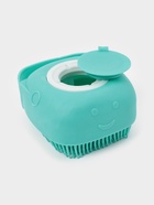 Щётка - мочалка силиконовая с ёмкостью для мыла Доляна, бирюзовая - Фото 5