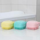 Щётка - мочалка силиконовая с ёмкостью для мыла Доляна, бирюзовая - Фото 8