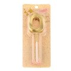 Свеча в торт на шпажке «Цифра 0», золотая, 5 см - Фото 3