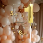 Свеча в торт на шпажке «Цифра 1», золотая, 5 см - Фото 2