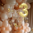 Свеча в торт на шпажке «Цифра 3», золотая, 5 см - Фото 2