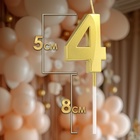 Свеча в торт на шпажке «Цифра 4», золотая, 5 см - Фото 2