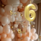 Свеча в торт на шпажке «Цифра 6», золотая, 5 см - Фото 2