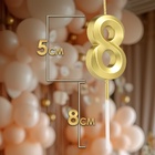 Свеча в торт на шпажке «Цифра 8», золотая, 5 см - Фото 2